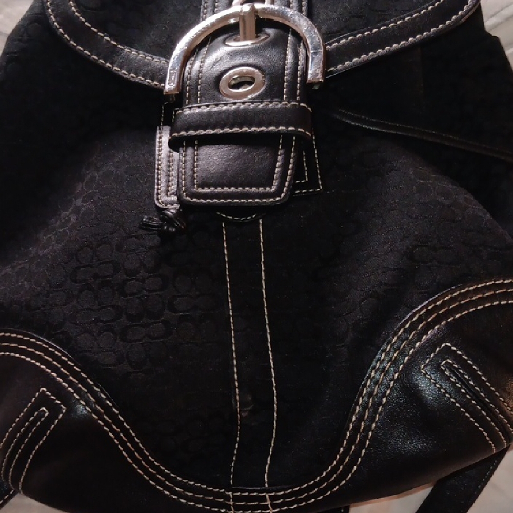 Black Backpack With White Stitching - image 7